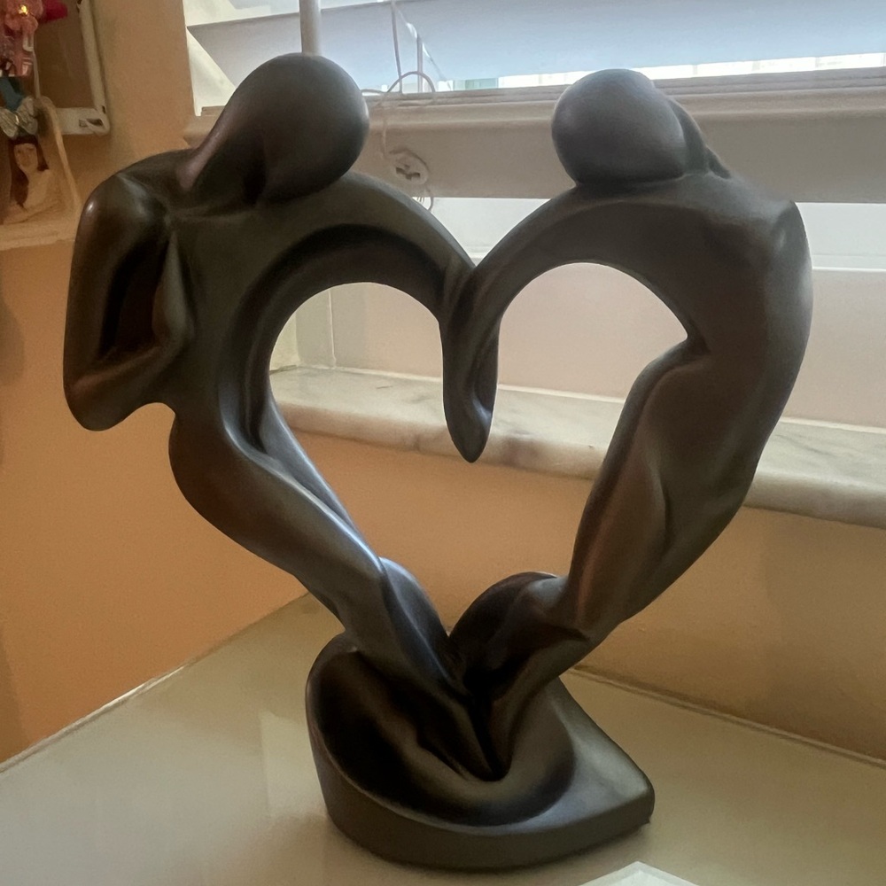 Abstract Heart Sculpture in Black